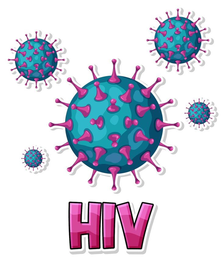 Hiv virus on white background _ Free Vector