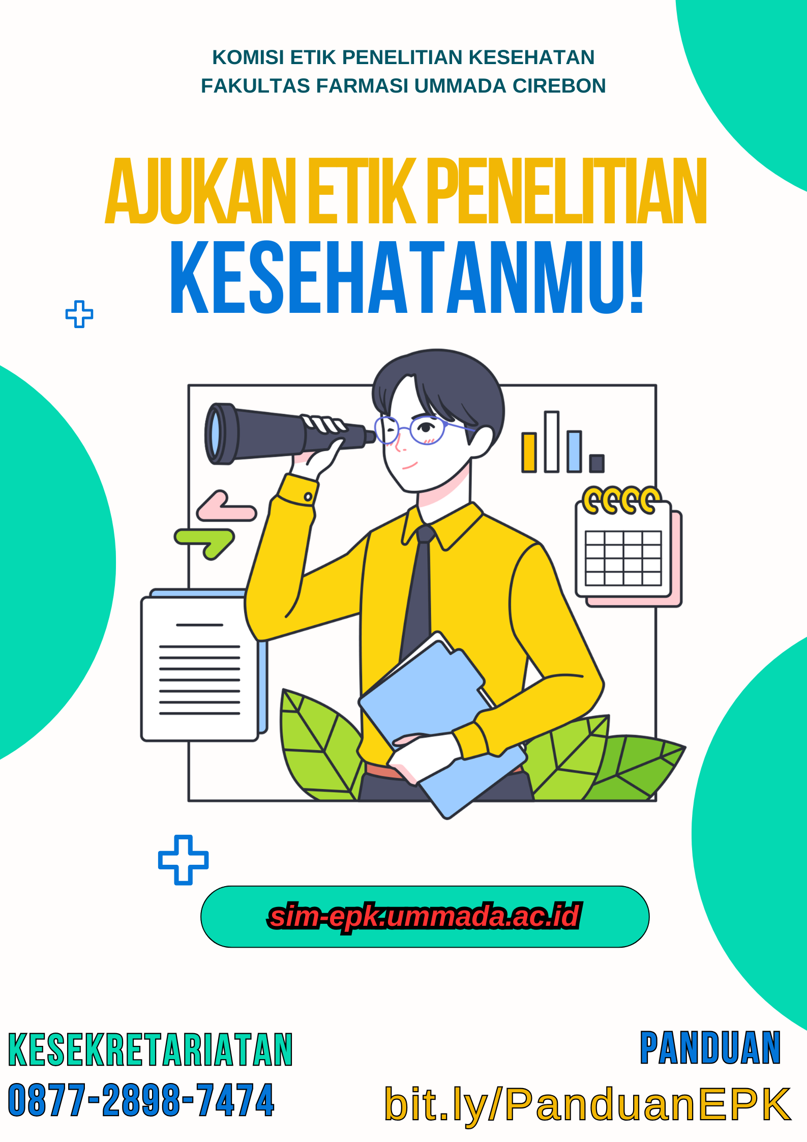 Poster Jagalah Kesehatan Anda Ilustrasi Hijau Biru